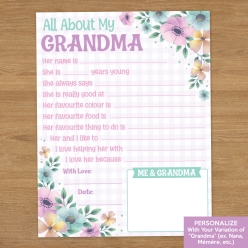 All About My Grandma Activity Sheet